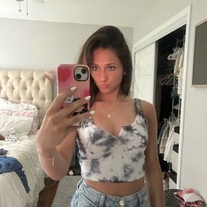 Garage Monochrome Tie-Dye Tank Top